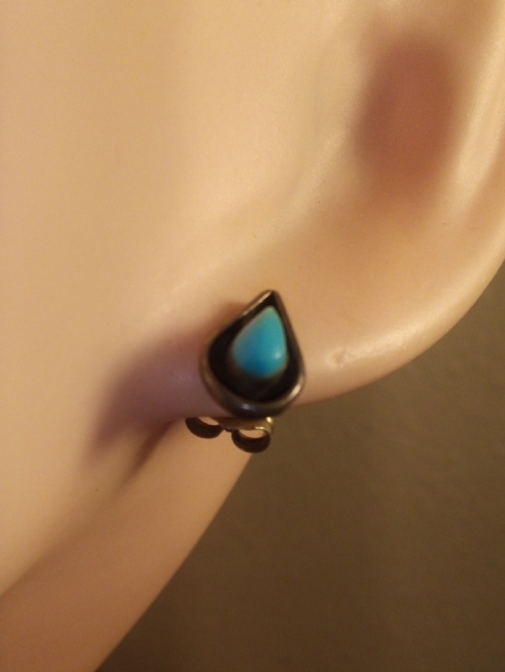 Teardrop Blue Turquoise Earrings